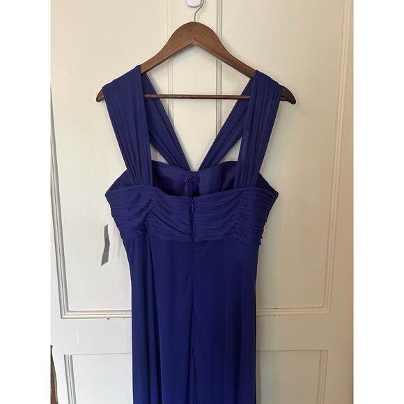 Alex Evenings Draping Front Formal Evening Dress Womens Size 12P Blue NWT - Picture 4 of 8